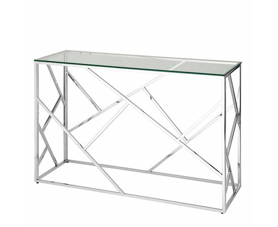 Консольный столик ELSA прозрачное стекло 120*40, каркас хром | Интернет магазин мебели и декора LifeDekor