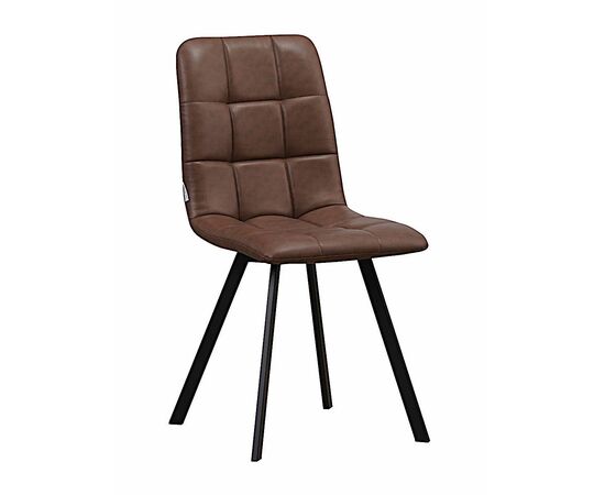 Стул LUCAS экокожа коричневый, каркас квадрат черный | Интернет магазин мебели и декора LifeDekor