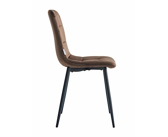 Стул CHILE велюр шоколад, каркас черный, изображение 3 | Интернет магазин мебели и декора LifeDekor