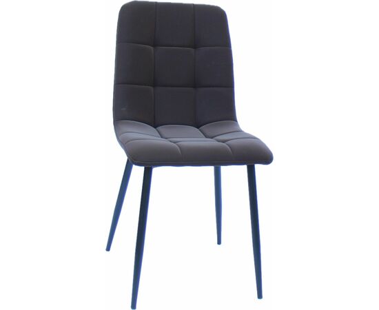 Стул LUCAS экокожа коричневый, каркас круглый черный | Интернет магазин мебели и декора LifeDekor