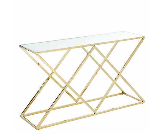 Консольный столик LIVIA зеркальное стекло,  135*35, каркас золото | Интернет магазин мебели и декора LifeDekor