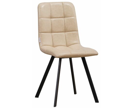 Стул LUCAS экокожа бежеый, каркас квадрат черный | Интернет магазин мебели и декора LifeDekor