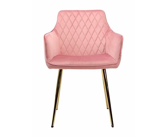 Стул CATALINA велюр розовый, каркас золото, изображение 3 | Интернет магазин мебели и декора LifeDekor