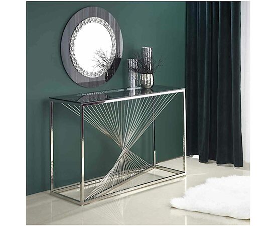 Консольный столик BARBARA стекло 120*40*78, каркас хром, изображение 2 | Интернет магазин мебели и декора LifeDekor