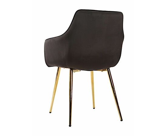 Стул GRATTA велюр черный, каркас золото, изображение 5 | Интернет магазин мебели и декора LifeDekor