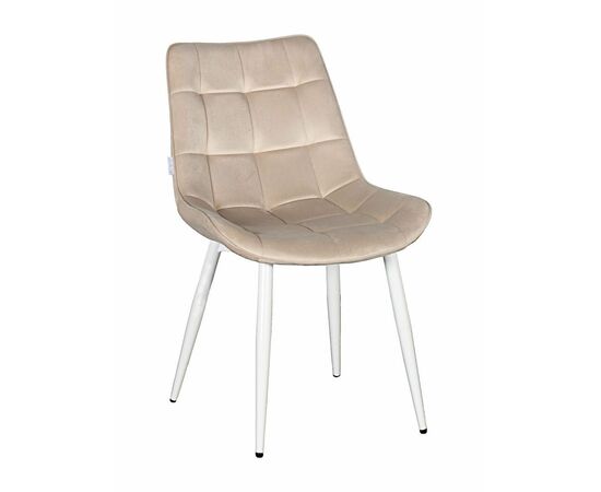 Стул RICHARD велюр бежевый, каркас белый | Интернет магазин мебели и декора LifeDekor