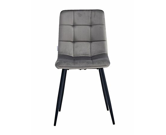 Стул CHILE велюр серый, каркас черный, изображение 2 | Интернет магазин мебели и декора LifeDekor