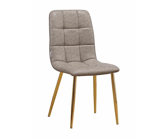 Стул LUCAS экокожа кэмел, каркас круглый золото | Интернет магазин мебели и декора LifeDekor