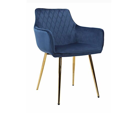 Стул CATALINA велюр синий, каркас золото | Интернет магазин мебели и декора LifeDekor