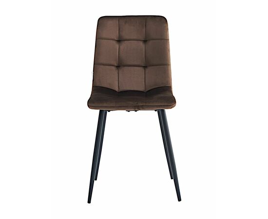 Стул CHILE велюр шоколад, каркас черный, изображение 2 | Интернет магазин мебели и декора LifeDekor