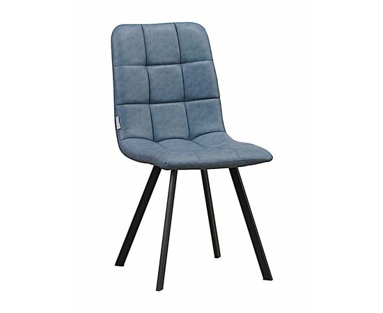 Стул LUCAS экокожа голубой, каркас квадрат черный | Интернет магазин мебели и декора LifeDekor