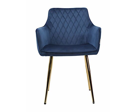Стул CATALINA велюр синий, каркас золото, изображение 3 | Интернет магазин мебели и декора LifeDekor