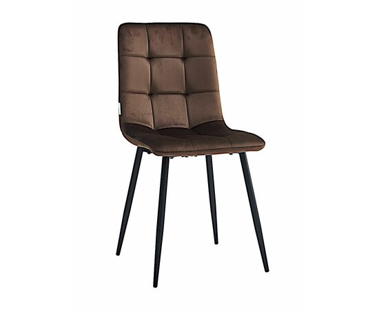 Стул CHILE велюр шоколад, каркас черный | Интернет магазин мебели и декора LifeDekor