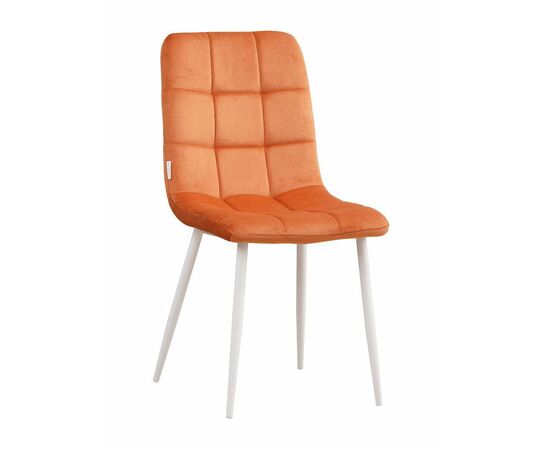 Стул LUCAS велюр темно-серый, каркас круглый белый | Интернет магазин мебели и декора LifeDekor