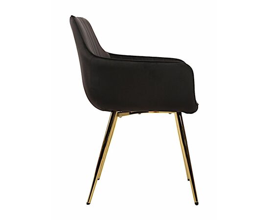 Стул GRATTA велюр черный, каркас золото, изображение 4 | Интернет магазин мебели и декора LifeDekor