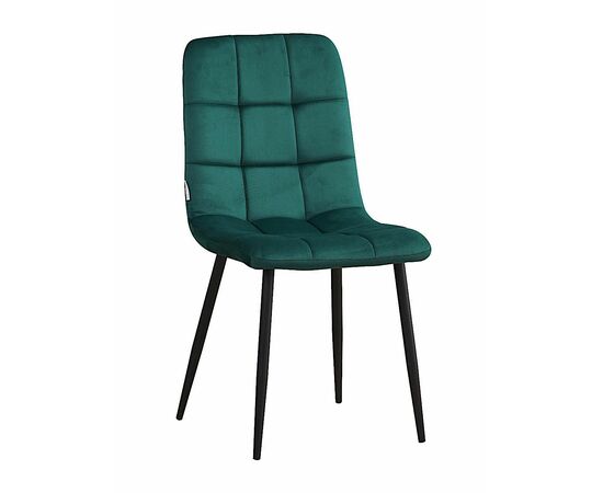 Стул LUCAS велюр изумруд, каркас круглый черный | Интернет магазин мебели и декора LifeDekor