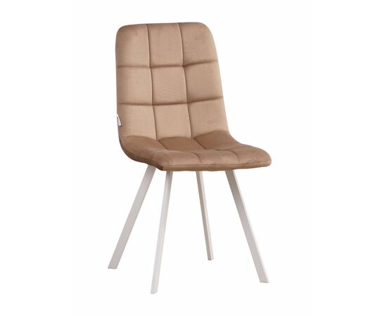 Стул LUCAS велюр карамель, каркас квадрат белый | Интернет магазин мебели и декора LifeDekor