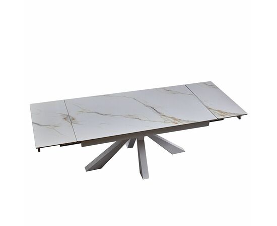 Стол керамический siena Kass gold 160-240*90, каркас белый, изображение 7 | Интернет магазин мебели и декора LifeDekor
