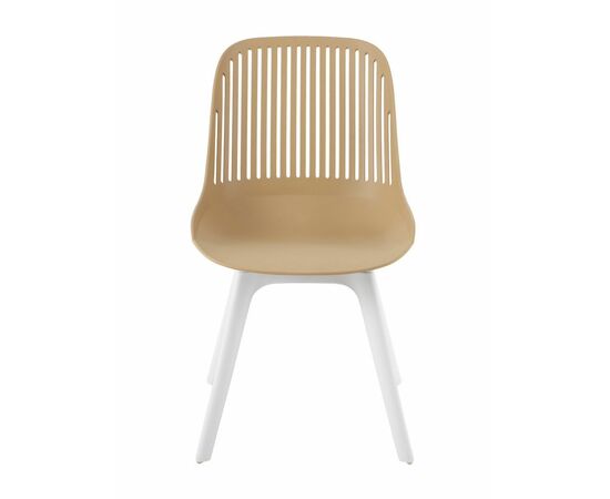 Стул пластиковый GRACE бежевый / ноги белые, изображение 5 | Интернет магазин мебели и декора LifeDekor
