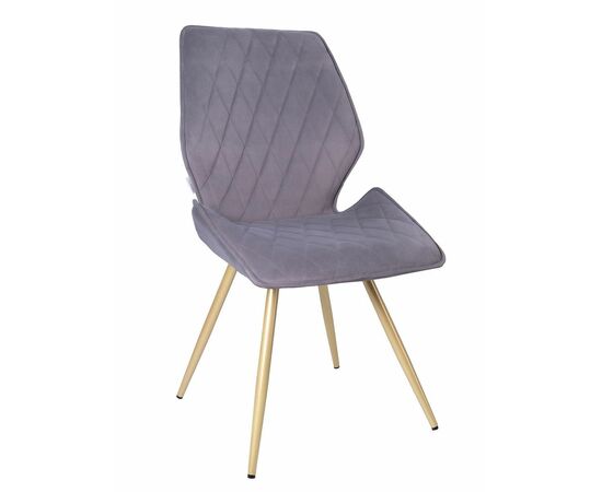 Стул OSTIN 180 велюр серый, каркас круглый шампань | Интернет магазин мебели и декора LifeDekor