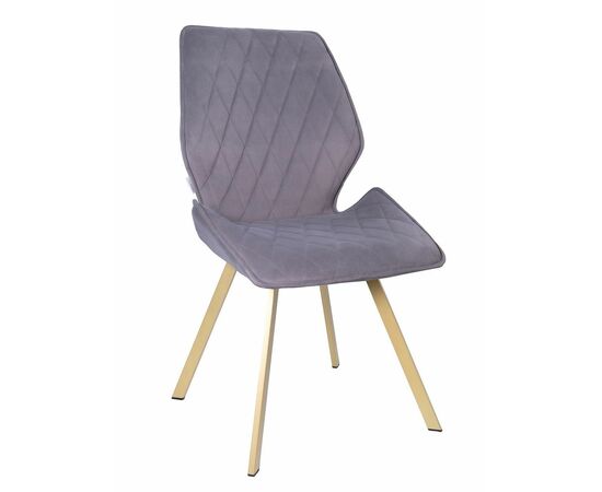 Стул OSTIN 360 велюр серый, каркас квадрат шампань | Интернет магазин мебели и декора LifeDekor