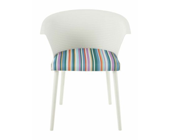 Стул пластиковый MALTA белый с подушкой цветные полосы, изображение 5 | Интернет магазин мебели и декора LifeDekor
