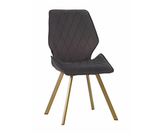 Стул OSTIN 360 велюр графит, каркас квадрат шампань | Интернет магазин мебели и декора LifeDekor