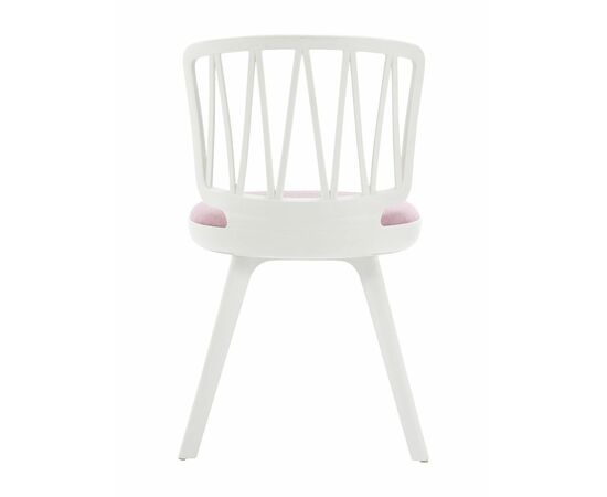 Стул пластиковый VIOLA белый с розовой подушкой, изображение 5 | Интернет магазин мебели и декора LifeDekor