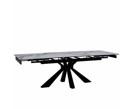 Стол керамический siena Bentley white 160-240*90, каркас черный | Интернет магазин мебели и декора LifeDekor