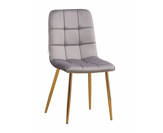 Стул LUCAS велюр темно-серый, каркас круглый золотой | Интернет магазин мебели и декора LifeDekor