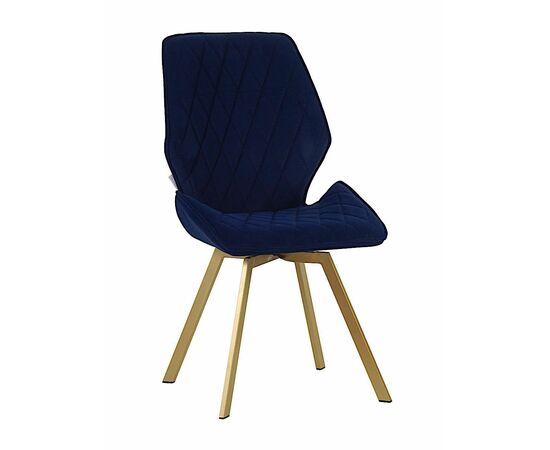 Стул OSTIN 360 велюр синий, каркас квадрат шампань | Интернет магазин мебели и декора LifeDekor