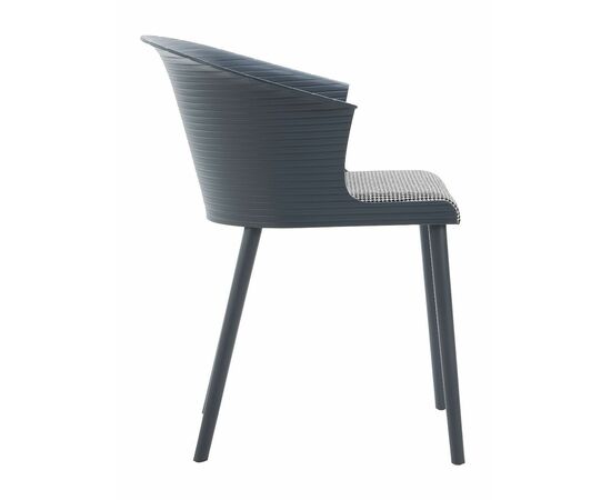 Стул пластиковый MALTA серый с подушкой гусиные лапки, изображение 6 | Интернет магазин мебели и декора LifeDekor