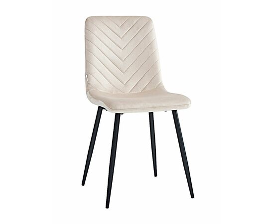 Стул BIANCA велюр бежевый, каркас черный | Интернет магазин мебели и декора LifeDekor
