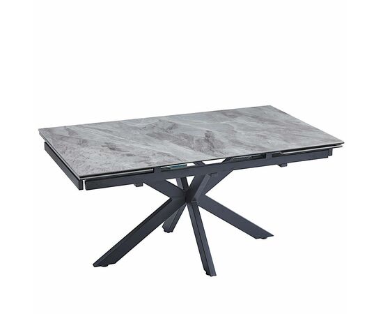 Стол керамический VENECJA Italy grey 160-240*90, каркас черный, изображение 5 | Интернет магазин мебели и декора LifeDekor