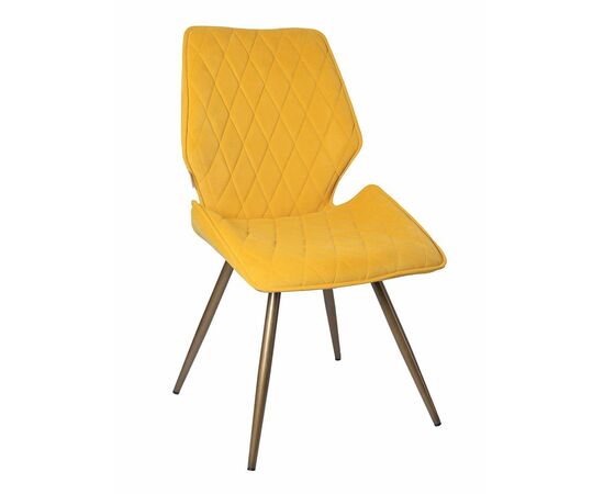 Стул OSTIN 180 велюр янтарный, каркас круглый бронза | Интернет магазин мебели и декора LifeDekor