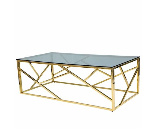 Столик журнальный ELSA тонированное стекло 120*60*40, каркас золото | Интернет магазин мебели и декора LifeDekor