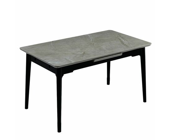 Стол керамический BARCELONA Cardo grey 140-180/80*76, каркас черный, изображение 5 | Интернет магазин мебели и декора LifeDekor