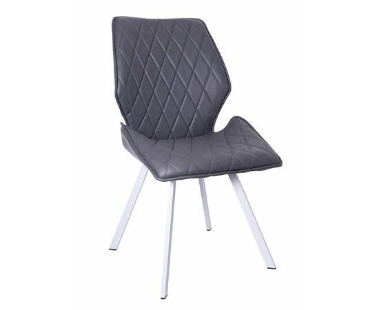 Стул OSTIN экокожа антрацит, каркас квадрат белый | Интернет магазин мебели и декора LifeDekor