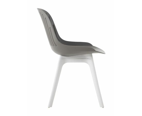 Стул пластиковый GRACE серый / ноги белые, изображение 4 | Интернет магазин мебели и декора LifeDekor