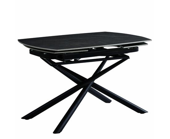 Стол керамический TORNADO Armani grey 120-180*85, каркас черный, изображение 3 | Интернет магазин мебели и декора LifeDekor