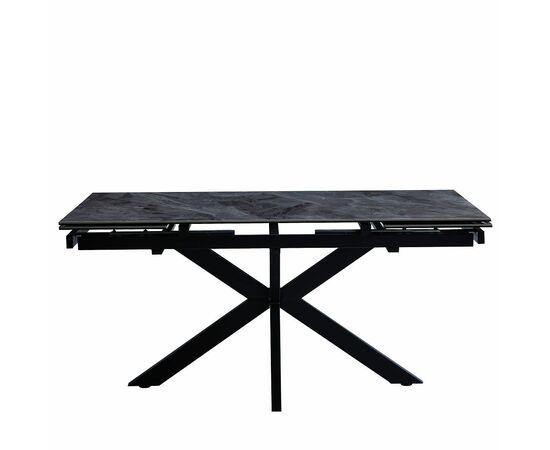 Стол керамический VENECJA Italy grey 160-240*90, каркас черный, изображение 3 | Интернет магазин мебели и декора LifeDekor