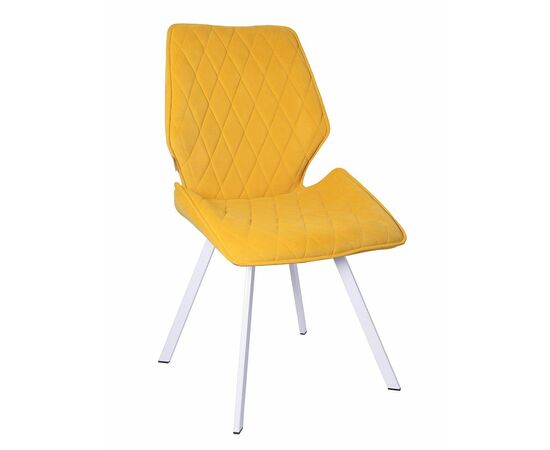 Стул OSTIN велюр янтарный, каркас квадрат белый | Интернет магазин мебели и декора LifeDekor