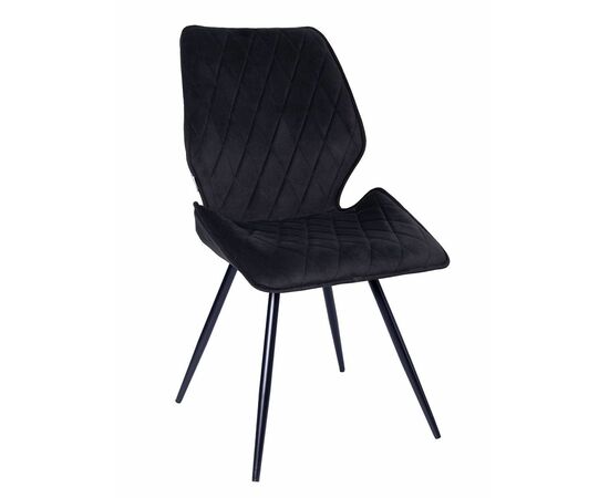 Стул OSTIN 360 велюр черный, каркас круглый черный | Интернет магазин мебели и декора LifeDekor