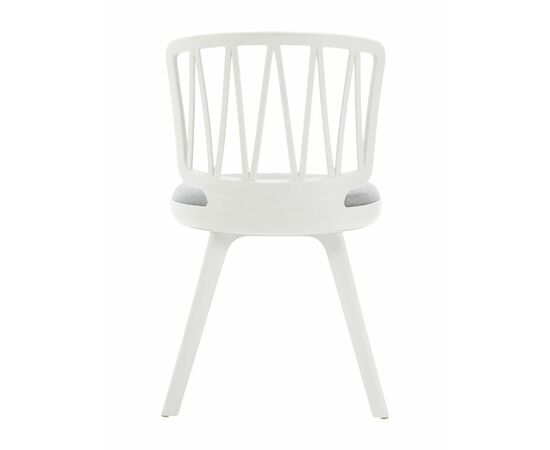 Стул пластиковый VIOLA белый с серой подушкой, изображение 2 | Интернет магазин мебели и декора LifeDekor