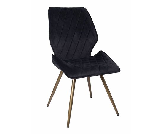 Стул OSTIN 360 велюр черный, каркас круглый бронза | Интернет магазин мебели и декора LifeDekor