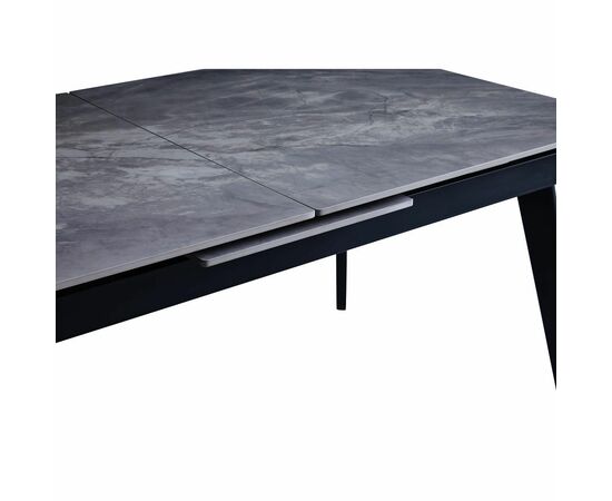 Стол керамический SEVILLE Rebecca grey 160-200*90, каркас черный, изображение 3 | Интернет магазин мебели и декора LifeDekor