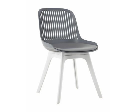 Стул пластиковый GRACE SOFT графит / ноги белые | Интернет магазин мебели и декора LifeDekor