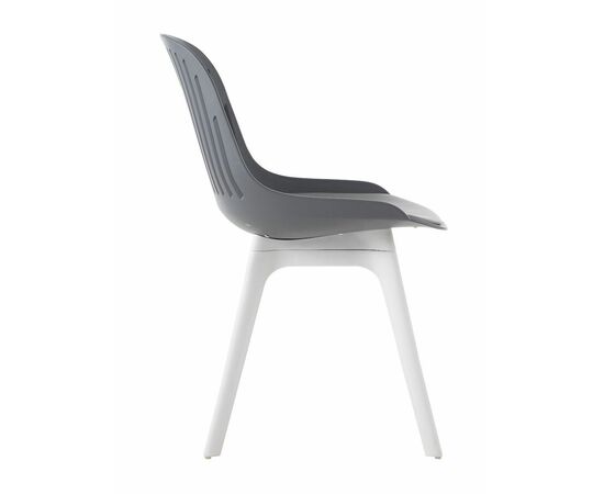 Стул пластиковый GRACE SOFT графит / ноги белые, изображение 4 | Интернет магазин мебели и декора LifeDekor