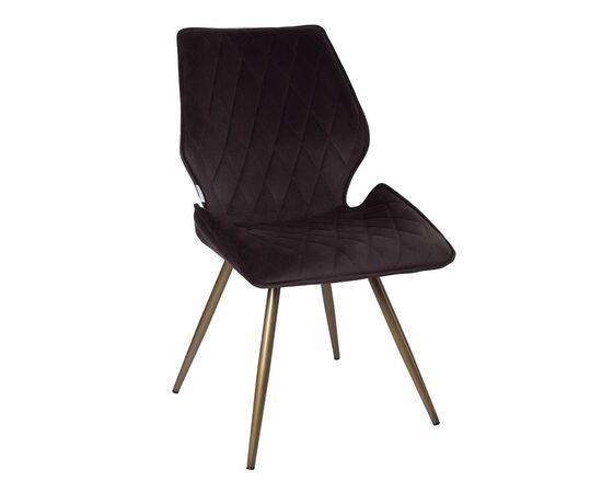 Стул OSTIN 360 велюр горький шоколад, каркас круглый бронза | Интернет магазин мебели и декора LifeDekor