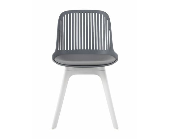 Стул пластиковый GRACE SOFT графит / ноги белые, изображение 2 | Интернет магазин мебели и декора LifeDekor